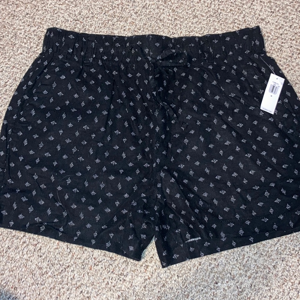 Black linen shorts